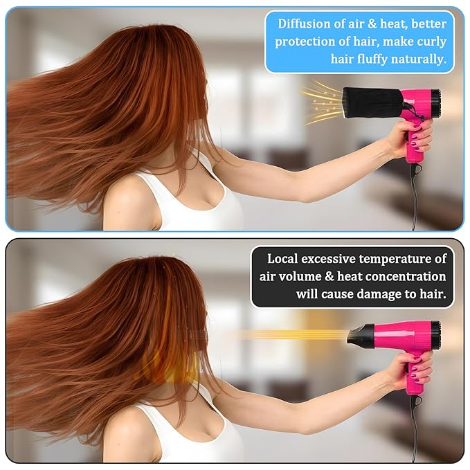 Hair Dryer Diffuser, Double-Layer Nylon Hair Dryer Sock Cover for Curly, Foldable Travel Diffuser Dryers Attachment, Soft, Heat-Resistant, Flexible, Reusable Diffusers Attachment