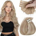 Sunny Hair Blonde Tape in Hair Extensions Human Hair Remy Hair Extensions Real Human Hair Tape in 20inch Human Hair Extensions Tape in 10Pcs 25g