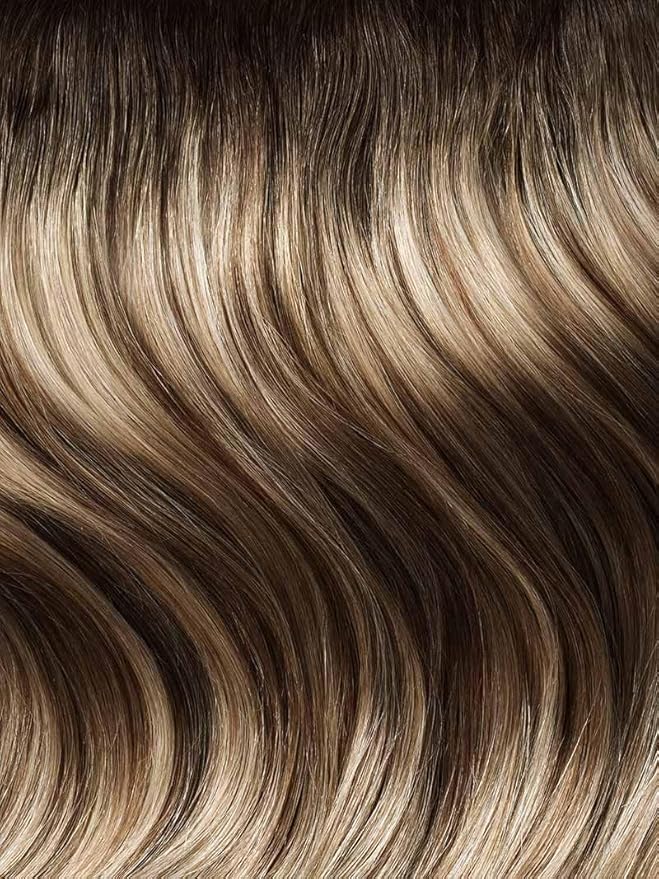 Luxy 100% Remy Human Hair – Halo Clip-In Hair Extensions –Natural Looking Volume & Length - One-Piece - Easy 5-Min Application 140 grams 16" Dimensional Rooted Light Bronde