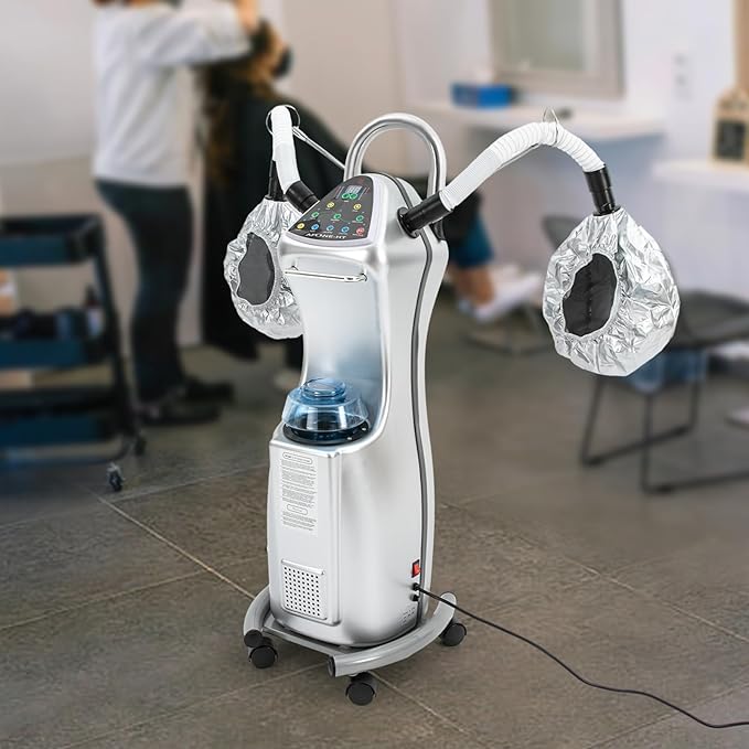 650W Ozone Hair Steamer Machine, Adjustable Height Hooded Heating Steamers w/Brake Wheels, Multifunctional Treatment-Heated Micro Mist Steamer for Home Salon Spa