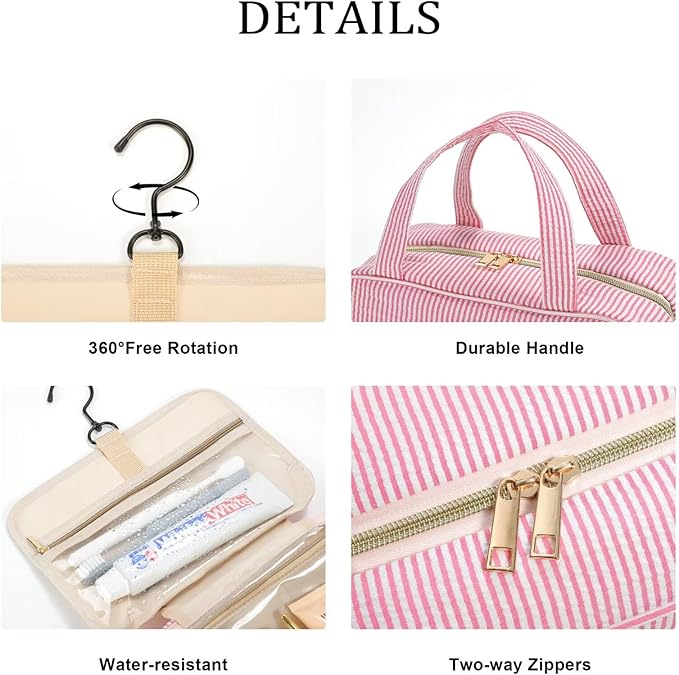 YOOLIFE Initial Toiletry Bag Travel Makeup Bag for Women - Hanging Toiletry Bag, Personalized Birthday Gifts for Women, Vacation Airplane Essentials - Letter K, Blue