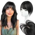 14 Inch Hair Topper For Women Real Human Hair Invisible Hairpiece for Thinning Hair, Jet Black Real Human Hairpiece for Women