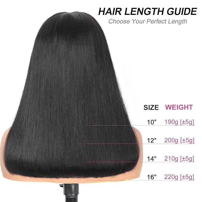 210% Density 13x6 Full Lace Frontal Bob Wig Human Hair 12A Brazilian Virgin Human Hair Pre Plucked HD Transparent Lace Glueless Wigs 14 Inch