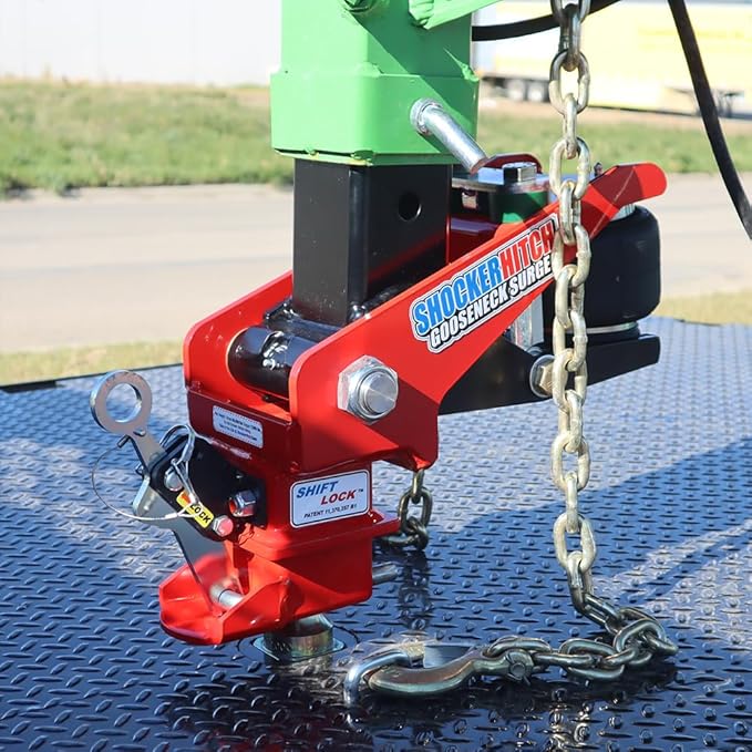 Shocker 30K Gooseneck Surge Air Hitch & Shift Lock Coupler for 2-5/16" Ball, 4.5" Square Straight Pin