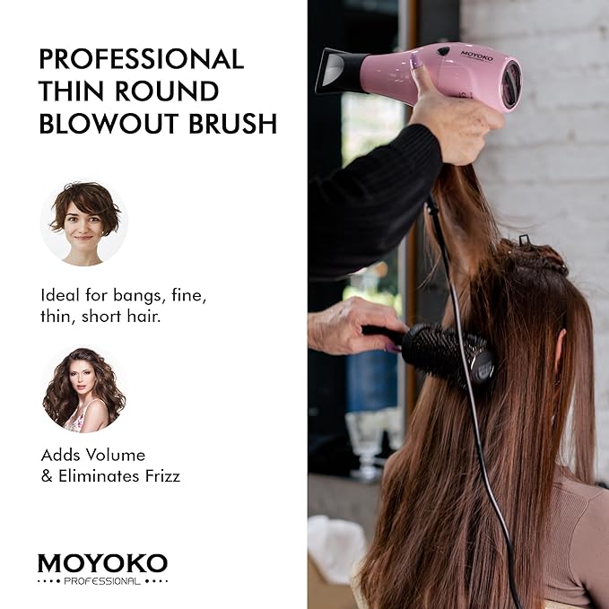 Silver Arch Round Brush for Blow Out (35mm) Professional Metal Round Hair Brush for Blow Drying Hair with Sectioning Pin, Salon Quality Honeycomb Design with Anti-Static Ionic Technology