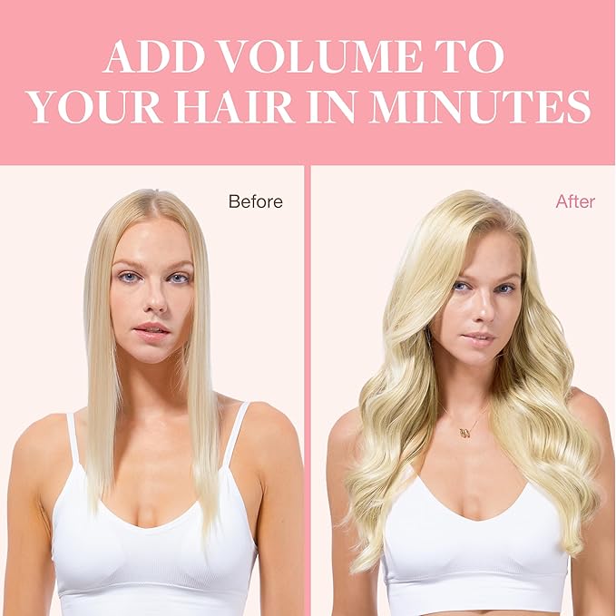 GOO GOO Clip in Hair Extensions Real Human Hair, Remy Human Hair Extensions Clip ins for Women, Natural Human Hair, 24inch 120g 7Pcs, #O7/60F