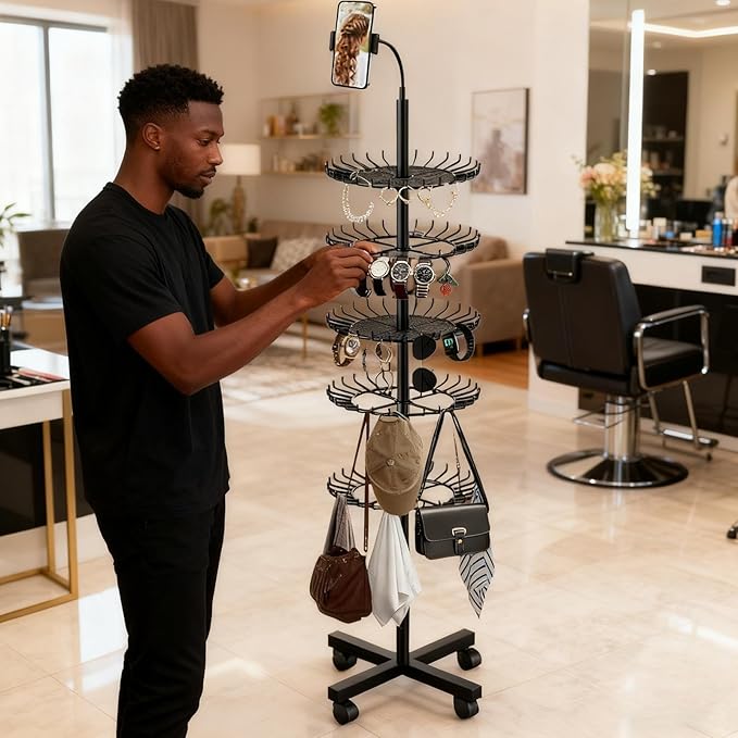 Braiding Rack Stand for Hair | Height Adjustable Storage Rack | Hair Stand | for Home Workstation Braiding Service Extension Installation Mobile Styling Beauty Training Professional Competition