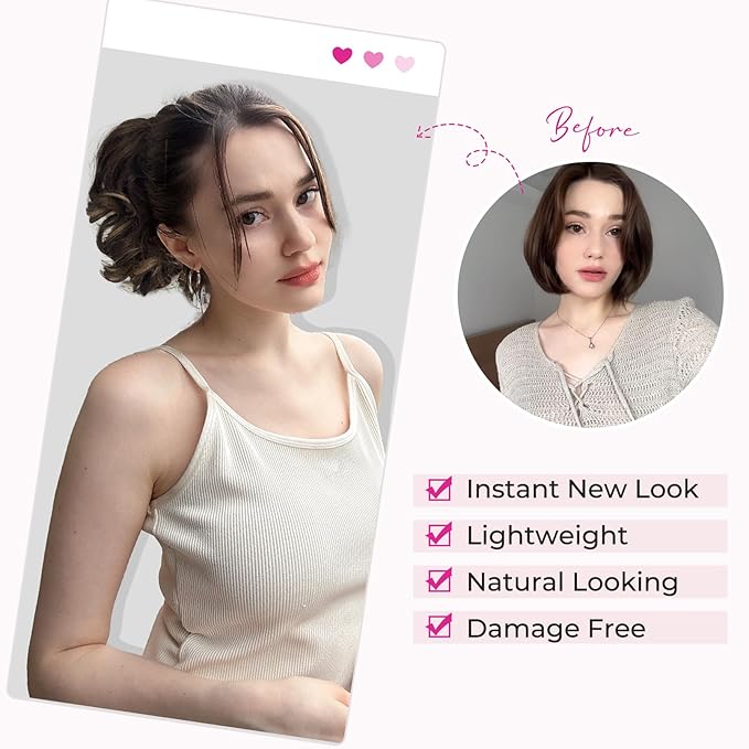 REECHO 9" Short Ponytail Extension, Classic Loose Curly Wavy Claw Clip Pony tails Hair Extensions HP001 Hairpieces for Women - Medium Blonde