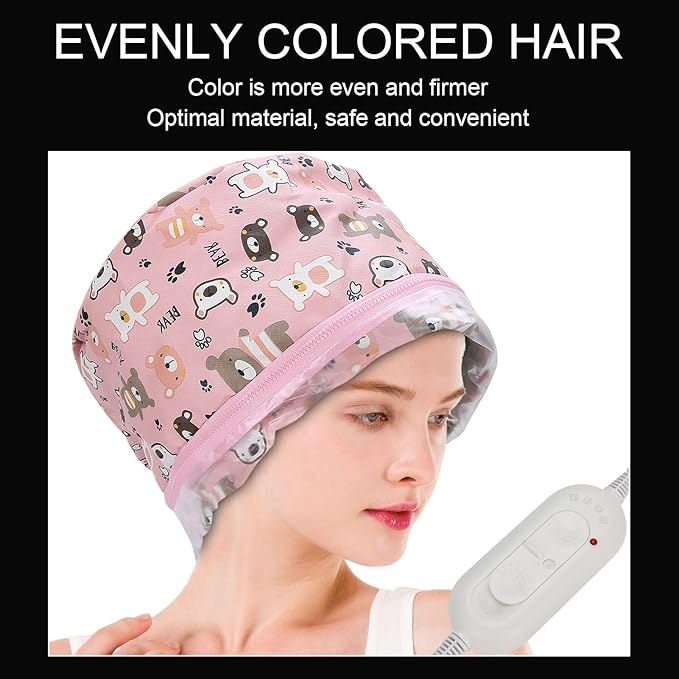 Milltrip Electric Hair Heating Cap, Adjustable Oil Treatment Steamer Hat Detachable Hair Care Tool (US Plug 110V)