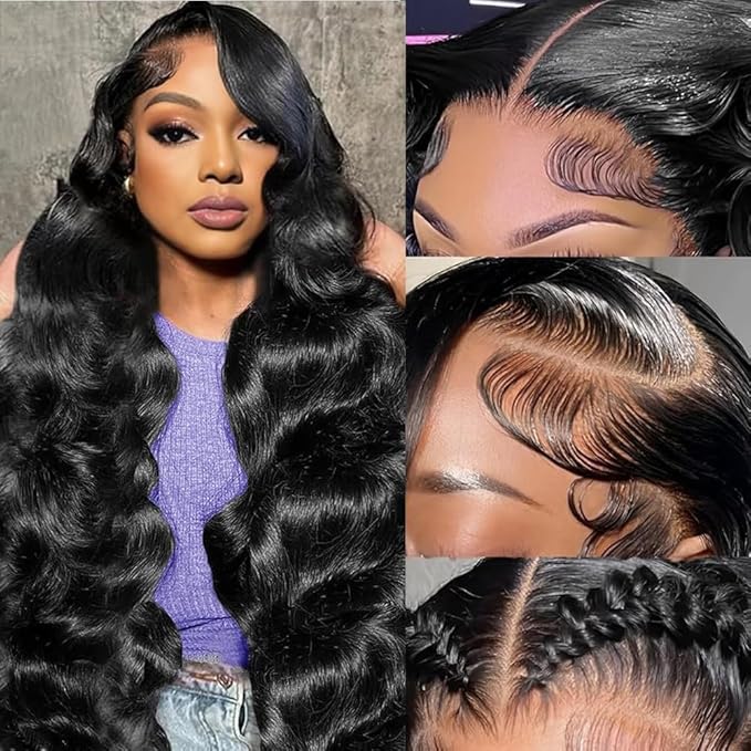 AMIRTY 250 Density 13x6 Lace Front Wigs Human Hair Pre Plucked Real Virgin Human Hair Wig Invisilbe Hairline Tiny Knots Body Wave HD Lace Frontal Wigs 3X Longer Lifespan 22 Inch