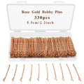 330 PCS Rose Gold Bobby Pins for Women Girls, YINGFENG 2.2 Inch Long Super Grip Blonde Hair Pins with Box, Reusable Non Slip Hair Pins, For Buns, Thick Hair Thin Hair And All Hair Types