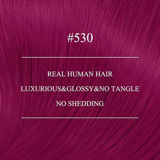 YoungSee Nano Ring Hair Extensions Magenta 22 inch Nano Bead Hair Extensions Human Hair Burgundy Nanobead Human Hair Extension Colored Nano-Ring Hair Extension Real Human-hair 1g/s 25g 25s