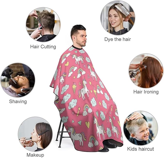 Professional Anti Static Hair Cutting Cape with Elastic Buckle, Waterproof Salon Cape for Coloring/Perming/Styling