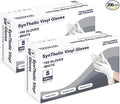 Disposable Gloves Small, Nitrile and Vinyl Blend Material Gloves, Latex Free 4 Mil 200 Pc Food Grade Glove for Cleaning, Food Prep, Hair Dye, Tattoo, White