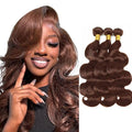 Brown Body Wave Bundles Human Hair Chocolate Brown Bundle Niegmeag Brazilian Virgin Soft and Silky Remy Hair 3 Bundles 14 16 18 Inch Double Weft Color 4 Body Wave Bundle 150g