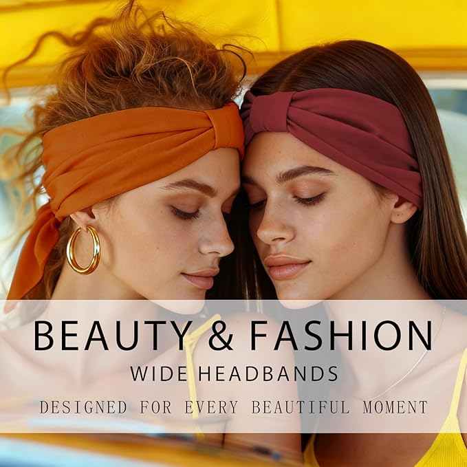 12 Pcs Headbands for Women Wide Sports Sweat Absorb Headbands Thick Sports Stretchy Sweat Bands Non-Slip Hair Bands for Running Yoga Boho Twisted Hair Accessories