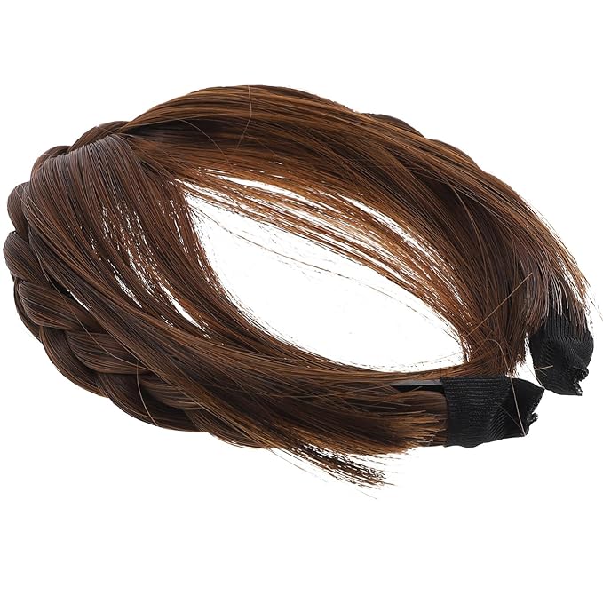 Headband Wig with Front Hair Bangs Synthetic Fringe Hair Extensions for Women Girls Comfortable Adjustable Fit Natural Look