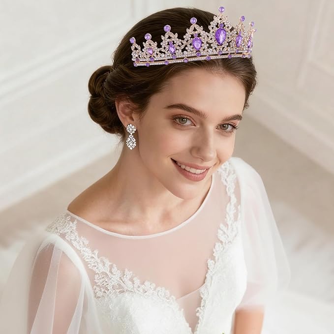 Princess Tiara and Crown for Women Wedding Tiaras for Bridal Tiaras and Crystal Crowns Rhinestone Headband Metal Hair Accessories for Costume Birthday Party Prom Gifts
