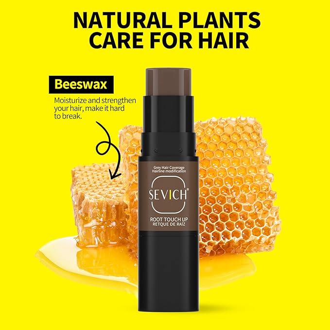 SEVICH Dual-Ended Root Touch Up Stick - Waterproof Hairline Enhancer for Sparse Hairlines & Gray Coverage, Non-Sticky Scalp Concealer with Beeswax, Instant Volume & Natural Look (Brown)