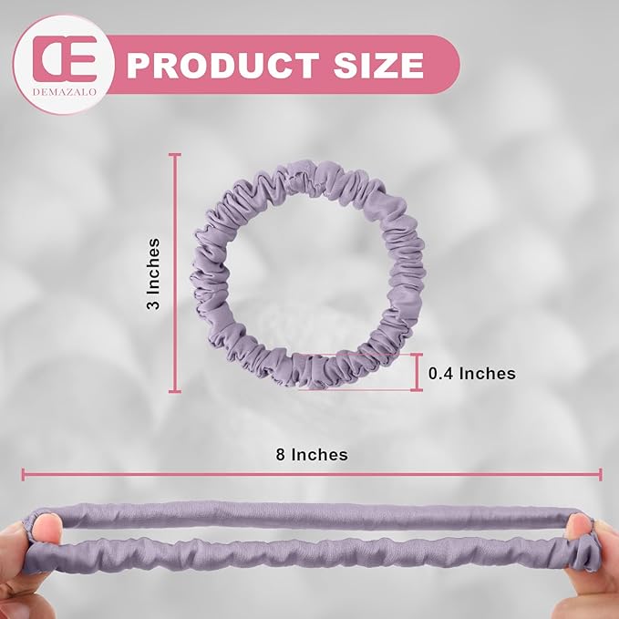 6Pcs Silk Hair Ties Small 22 Momme 100% Pure Mulberry Silk Scrunchies for Women Girls Thin Skinny Hair Sleep Scrunchies No Damage(Color 08)