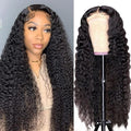 bangjazz Long Water Wave Lace Closure Wigs Human Hair 180% Density Brazilian Virgin Hair Wet and Wave Lace Front Human Hair Wigs for Black Women Pre Plucked with Baby Hair Natural Color 32 Inch