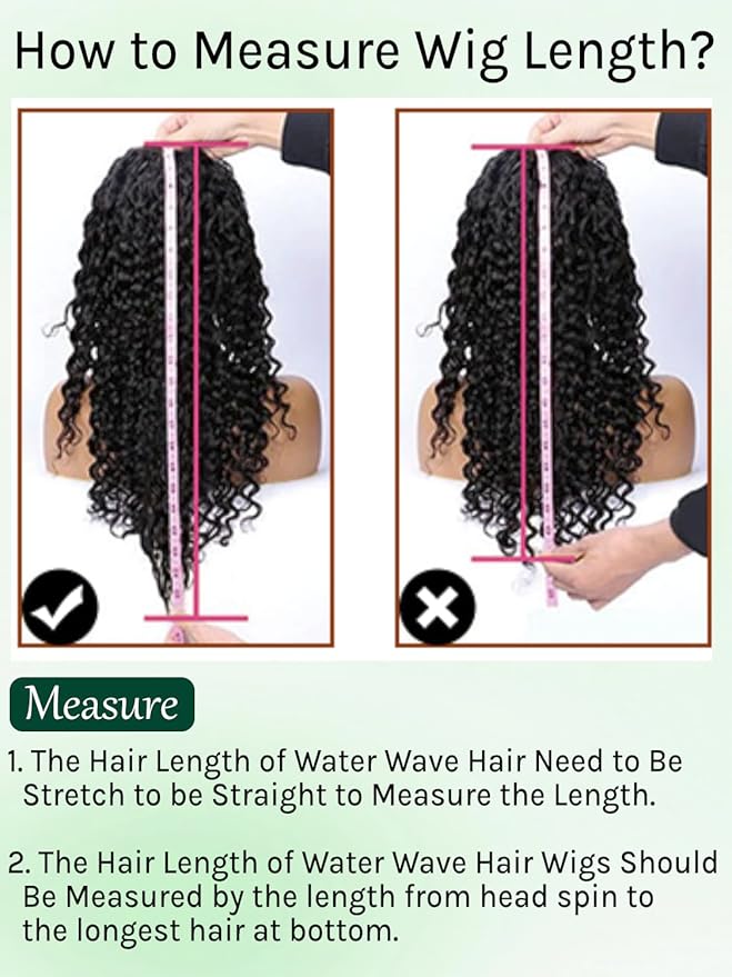 KLAIYI Water Wave Bye Bye Knots Glueless Wig Human Hair 7x5Precut Lace Front Pre Plucked Bleached Wear and Go Wig with Curly Baby Hair Drawstring 3S Ready to Go Pre Everything Beginner Friendly 22Inch