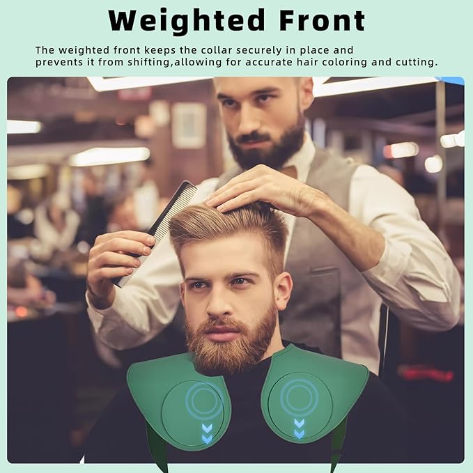 Professional Hair Cutting Cape with Geometric Grid Pattern, Longer Silicone Waterproof Cutting Mat,Neck Guide