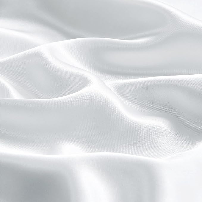 BEDELITE Satin Pillowcase with Zipper 4 Pack, White Pillow Cases Queen Size, Super Soft and Cooling Similar to Silk Pillow Cases, Gift for Women Men(20x30 Inches)