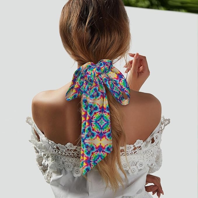 Headbands Head Band for Women Girls Lady, Colorful Tie Dye Art Beauty Skinny Skinny Scarf Sports Athletic Spa Sweat Band Headbands Long Head Wrap Head Decor