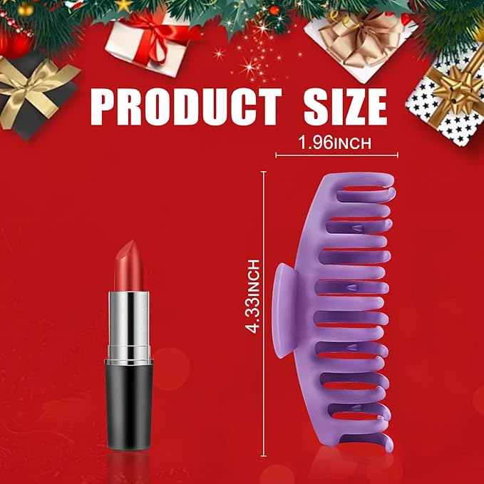 TOCESS Hair Claw Clips for Women - 8PK Large Neutral Matte Jumbo Hair Clips for Thick, Thin, Long, Short, Curly Hair Girls, Big Jaw Clip Set for Daily Use (Violet Purple)