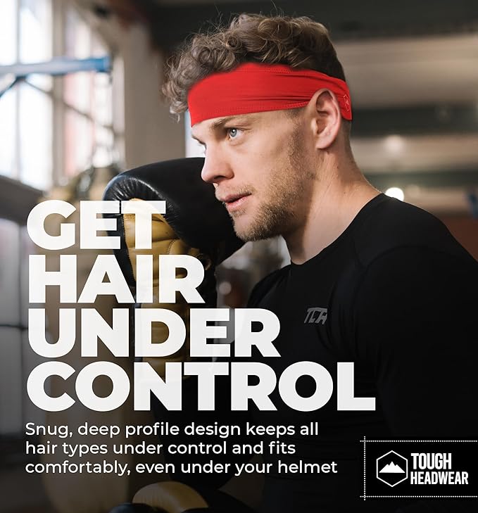 Tough Headwear Tough Outfitters Headband for Men - Mens Headbands - Working Out Sports Performance Head Bands - Athletic Cycling Running Sweat Band, Football Headbands - Sweat Bands Men/Women
