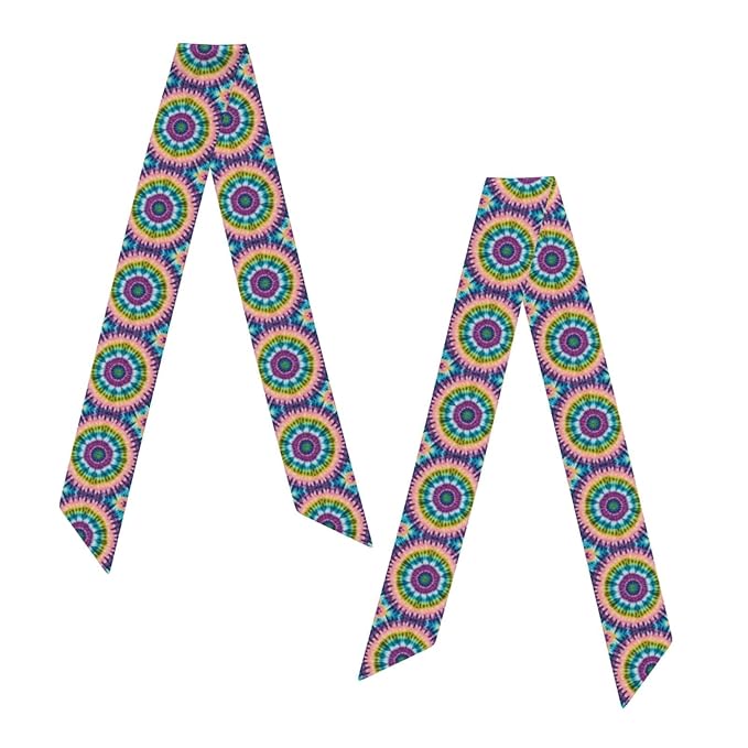 Headband Head Hairband for Women Girls Lady, Fashion Multi Style Neck Scarf Running Workout Sweat Band Headbands NecHairband Neck Sash Hair Decor, Colorful Tie Dye Art