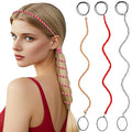 3 Packs Ponytail Holders Hair Ties for Women, Spiral Pony Tails Elastic Braided Hair Holders for Gym Swimming Sports (3pcs16"colorful04)
