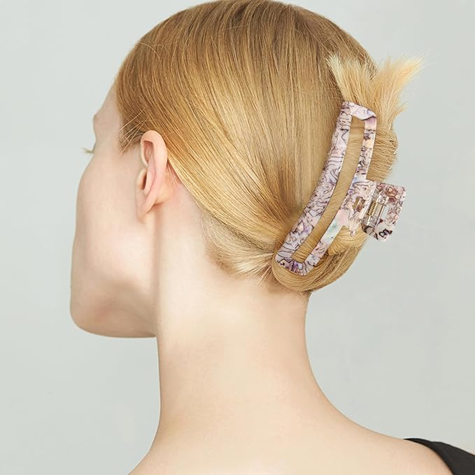 Jayongnee Large Rectangle Non-Slip Hair Clips for Women and Girls - Strong Hold Jaw Clamps for Thin/Medium Thick Hair