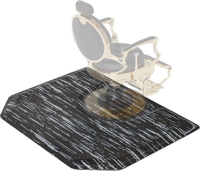 4 ft. x 5 ft. Salon Mat Anti Fatigue for Hairstylist Standing, Thick Barber Floor Mats Under Salon Chair, Hair Mat Hairdressing Barbershop Beuaty Spa Equipment