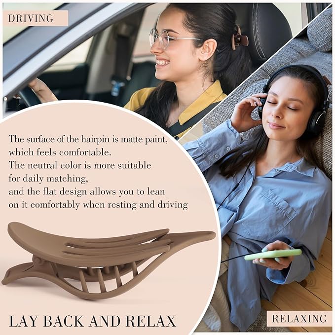 obeoby 8 Pcs Flat Hair Clips, Neutral Color Flat Claw Clips 2 Styles Hair Claws for Women Girls Medium Hair Volume French Hair Barrettes Accessories