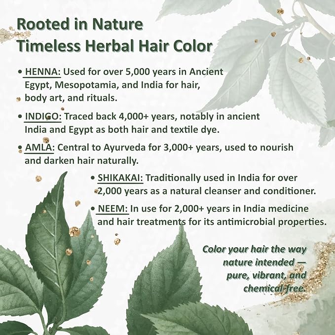 100% Organic Henna Hair Color – Natural, Chemical-Free Hair Dye for Rich, Vibrant Color & Gloss – Grey Coverage, Safe for All Hair Types, Vegan Non-Toxic, Herbal Hair Treatment (CHESTNUT BROWN)