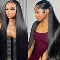Lemoda 13x6 Straight Lace Front Wigs Human Hair 180% Density 13x6 HD Transparent Lace Front Wig Pre Plucked 15A Brazilian Virgin Glueless Human Hair Wigs for Women 26 Inch