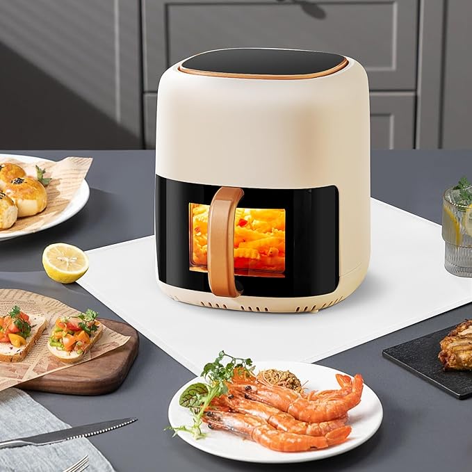 Heat Resistant Mat for Air Fryer, 16 x 24in Heat Resistant Mat for Countertop, Fireproof Silicone Countertop Protector Appliance Slider for Air Fryer, Coffee Maker, Toaster, Oven - White