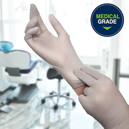 HALYARD Sterling SG Nitrile Powder-Free Exam Gloves, 3.7 mil, 9.5 Inches, Gray, X-Large, 41662 (Case of 2300)