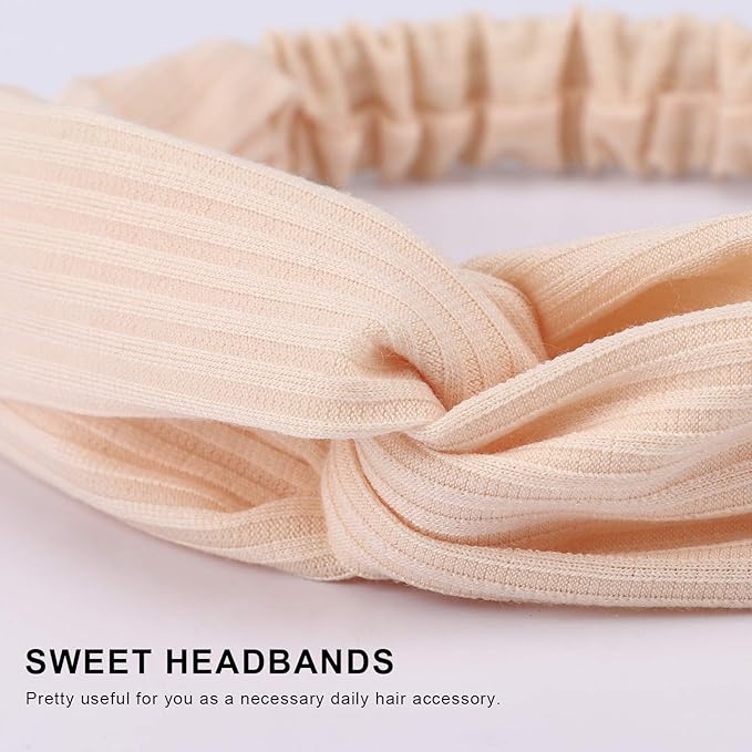 Elastic Knotted Headbands for Women Cloth Head Hair Bands for Women's Hair Non Slip Boho Wrap Twisted Hair Accessories