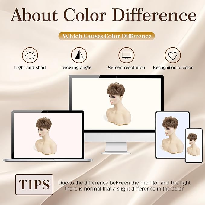 Short Hair Topper for Thinning Hair 4 Inch Short Pixie Cut Toppers Pieces Natural Curly Synthetic Wiglets Hairpieces (Brown mix Natural Blonde, 4 inch)