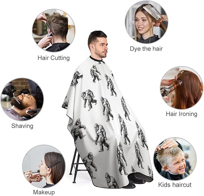 Haircut Barber Cape Cover Sasquatch Hair Dress Apron Cloak, Extra Large Haircut Cloth Apron Cape for Barber Salon, Easy Clean