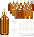 Tessco for you 20 Pack 3.4 oz Glass Dropper Bottles with Glass Eye Droppers for Essential Oils, Empty Oil Bottles with Funnel, Labels and Pipette for Hair Oils Perfume Cosmetic Travel(Dark Brown)