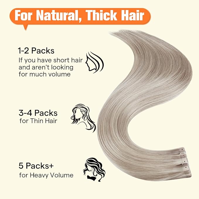 Full Shine Blonde Tape in Hair Extensions 18 Ash Blonde 613 Highlight Blonde 24Inch Invisible Tape in Extensions Glueless Seamless 20PCS 50G Skin Weft Tape Extensions Human Hair Remy Hair