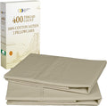 California Design Den Cotton King Pillowcase Set - 400 Thread Count, 100% Cotton Pillowcases, Set of 2 Pillow Covers, Soft and Breathable - Beige (Golden Tone)