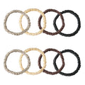 8 Set 100% Pure Mulberry Silk Hair-Friendly + Luxurious Elastic Skinny Scrunchies Travel Pouch Everyday Hair Ties Elastics Hair Care Ponytail Holder No Damage