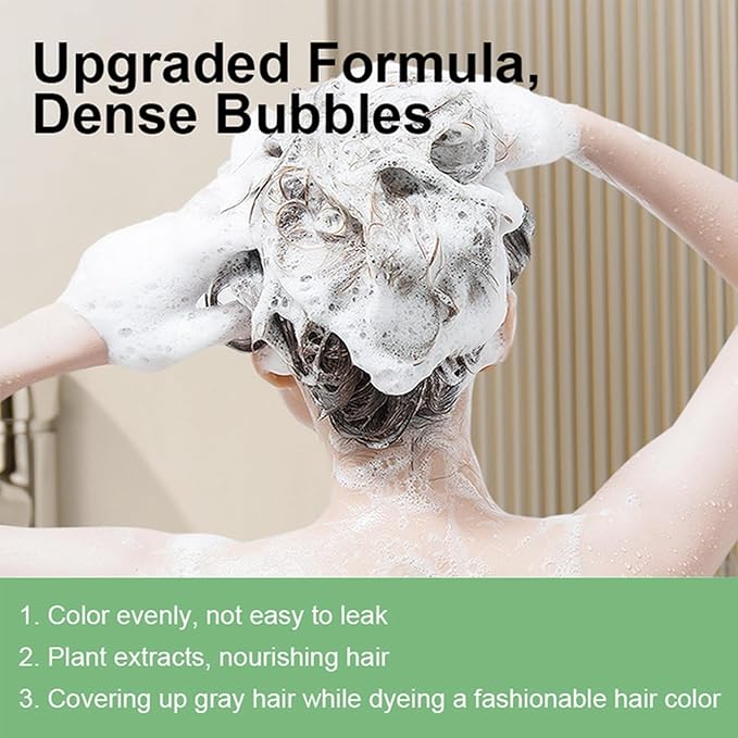 Hair Dye Shampoo, 3 in 1 Gray Hair Coverage, One-Step Wash-In Hair Dye, Shampoos for Color Treated Hair, Semi Permanent Hair Color Shampoo for Women & Men, 13.6 fl. oz, (Subdued Coffee Hue)