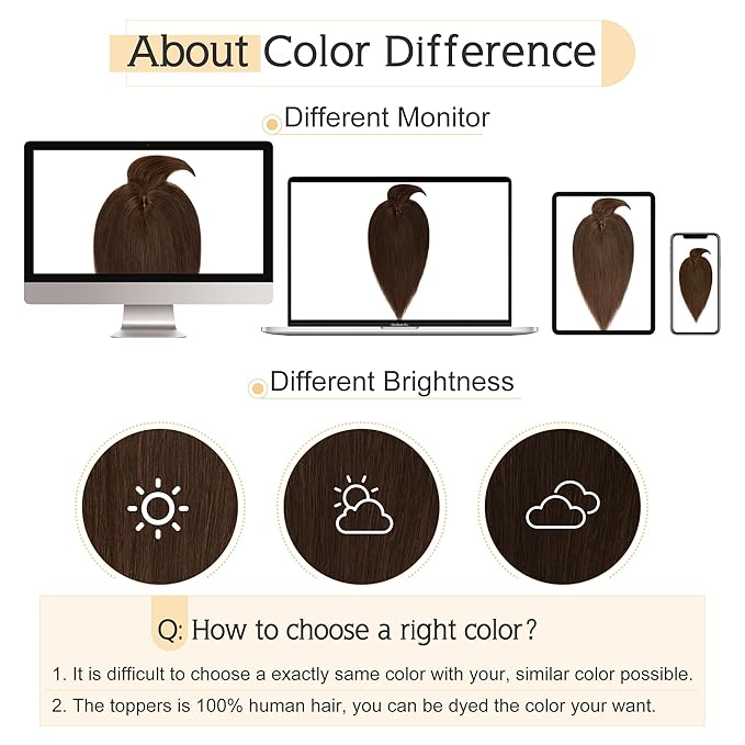 SEGO Hair Toppers for Women Real Human Hair With Bangs, 7 * 13CM Silk Base 100% Remy Human Hair Clip in Top Wiglet Hairpieces Add Volume -18 Inch Medium Brown