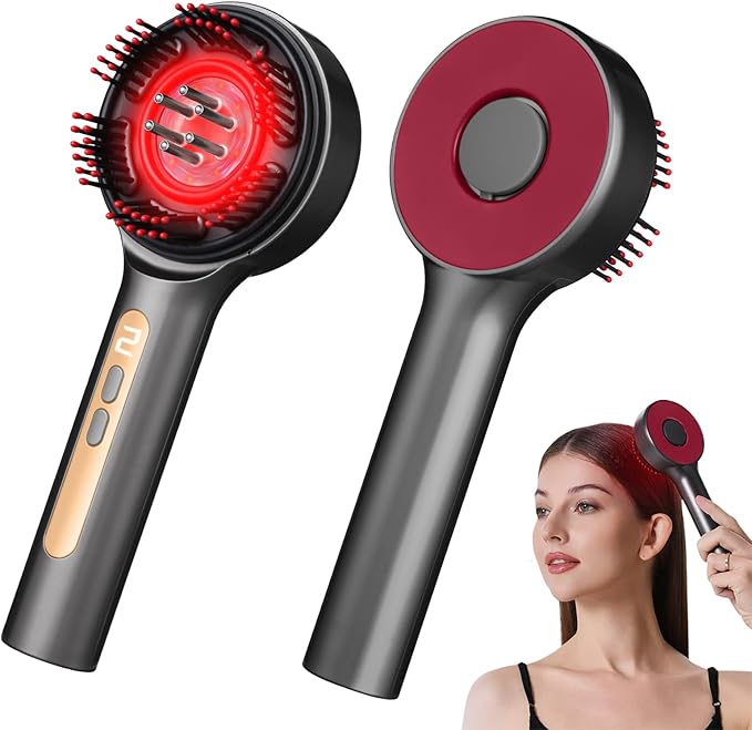 Electric Scalp Massager, 3-in-1 Hair Oil Applicator & Cordless Electric Head Massager, IPX7 Waterproof, Portable Scalp Brush for Home & Travel, Grey